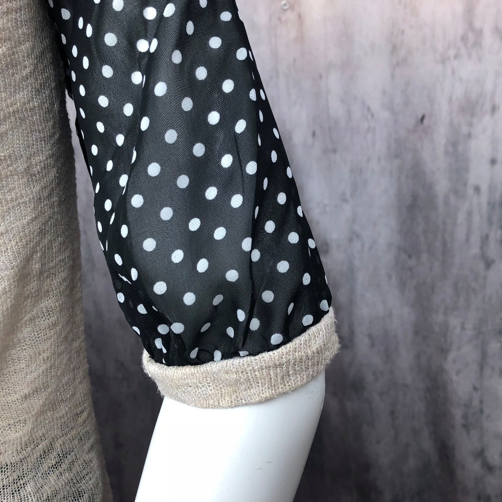 Mauve Owl Bohemian Knit Polka Dot Top Blouse Med - Picture 5 of 7